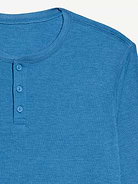 Image 3 of 3, Long-Sleeve Waffle Henley T-Shirt