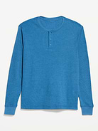 Image 2 of 3, Long-Sleeve Waffle Henley T-Shirt