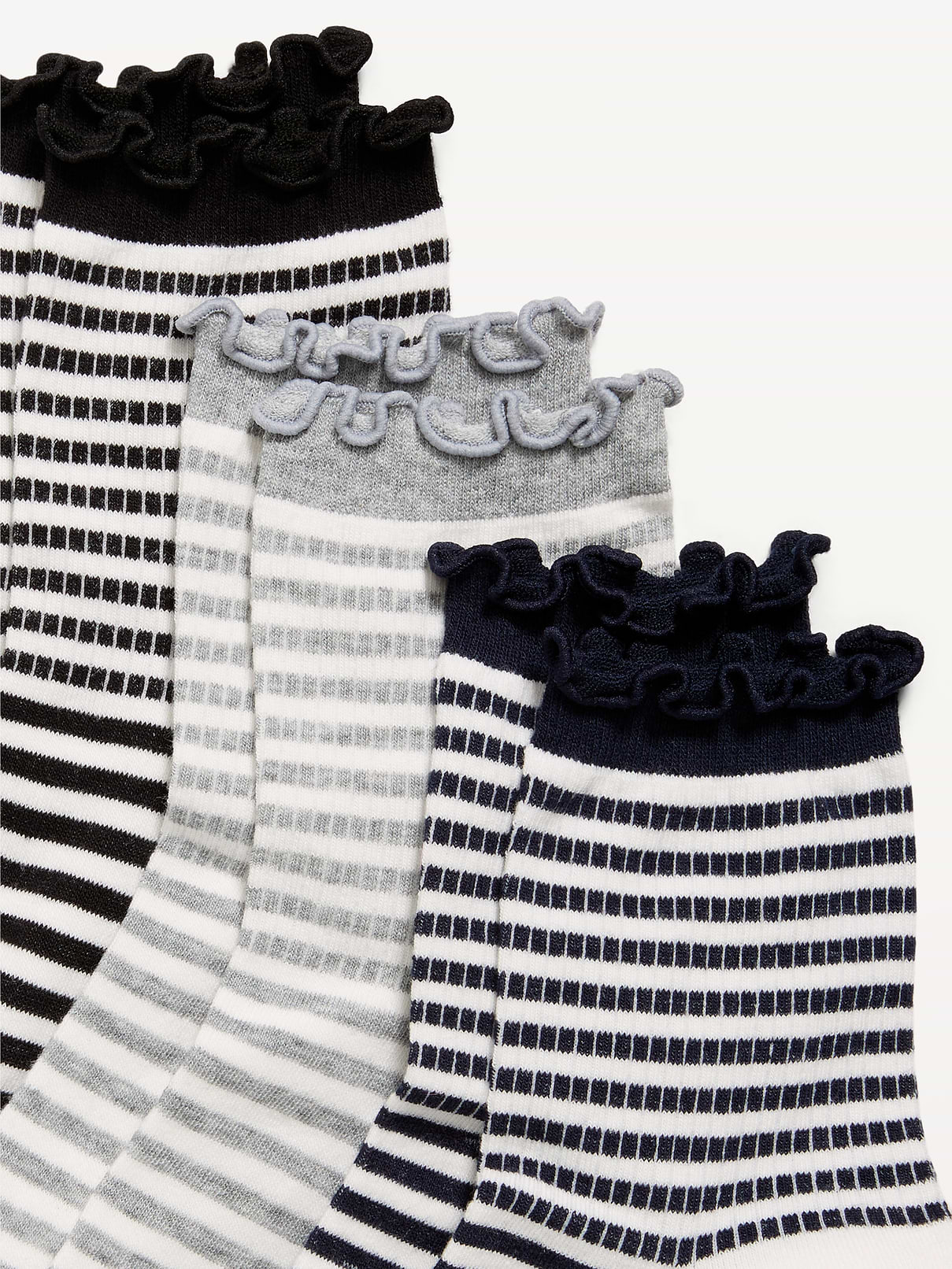 Image 2 of 2, Ruffled Crew Sock 3-Pack for Women