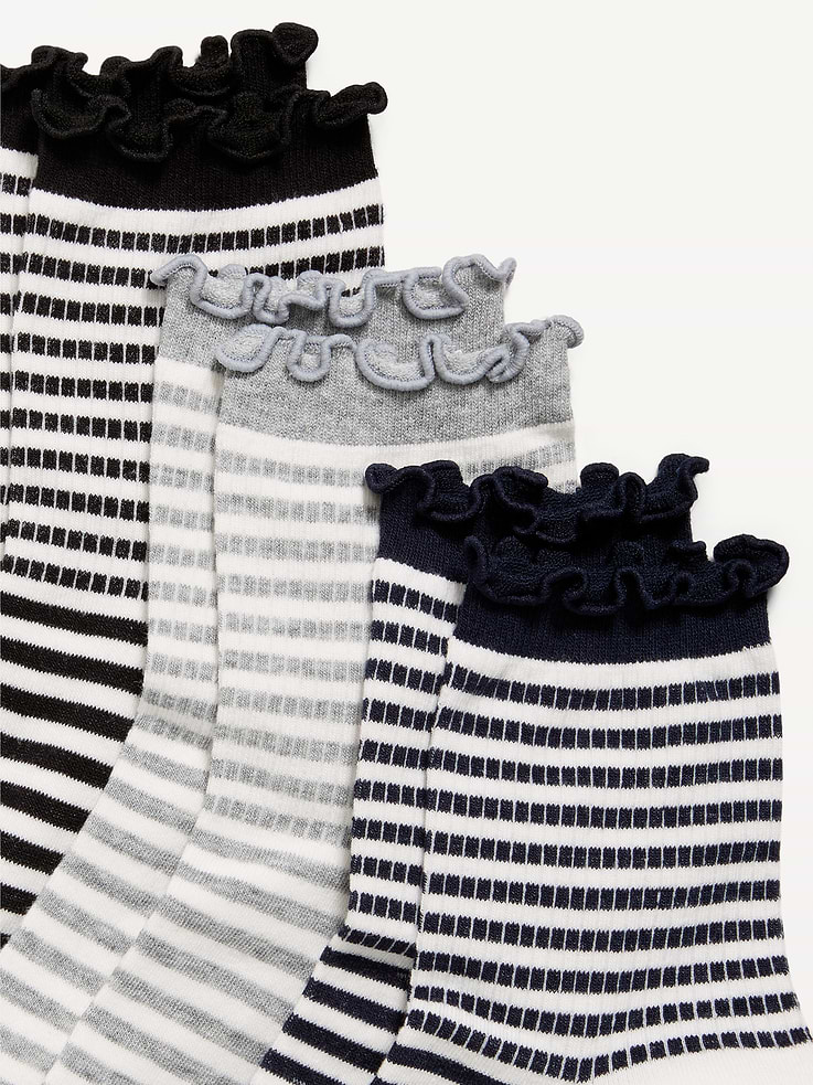 Image 2 de 2, Chaussettes à volants pour femme (paquet de 3 paires)