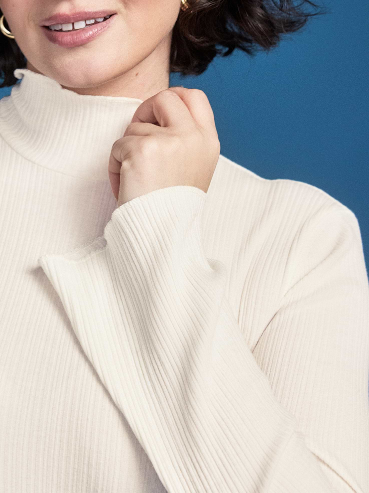 Image 3 of 6, Old Navy x Altuzarra Long-Sleeve Ribbed Fitted Top