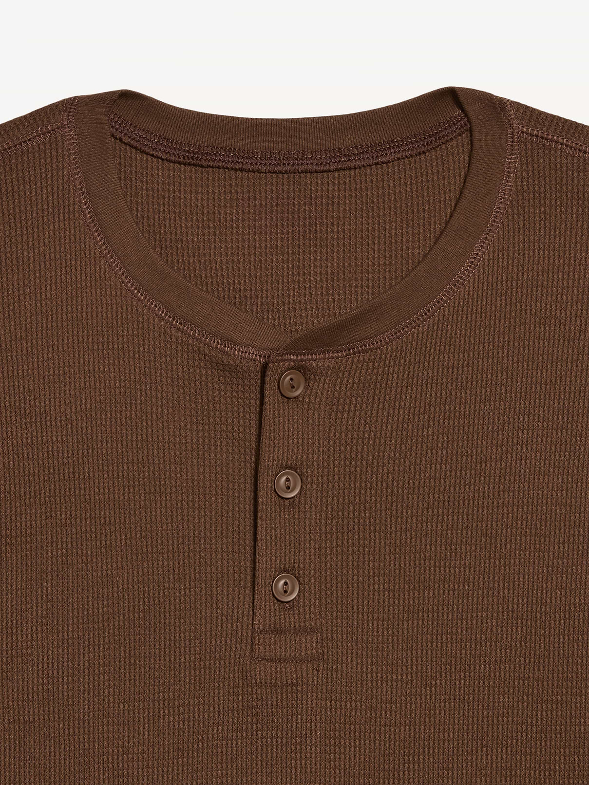 Image 3 of 3, Long-Sleeve Waffle Henley T-Shirt