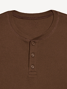 Image 3 of 3, Long-Sleeve Waffle Henley T-Shirt