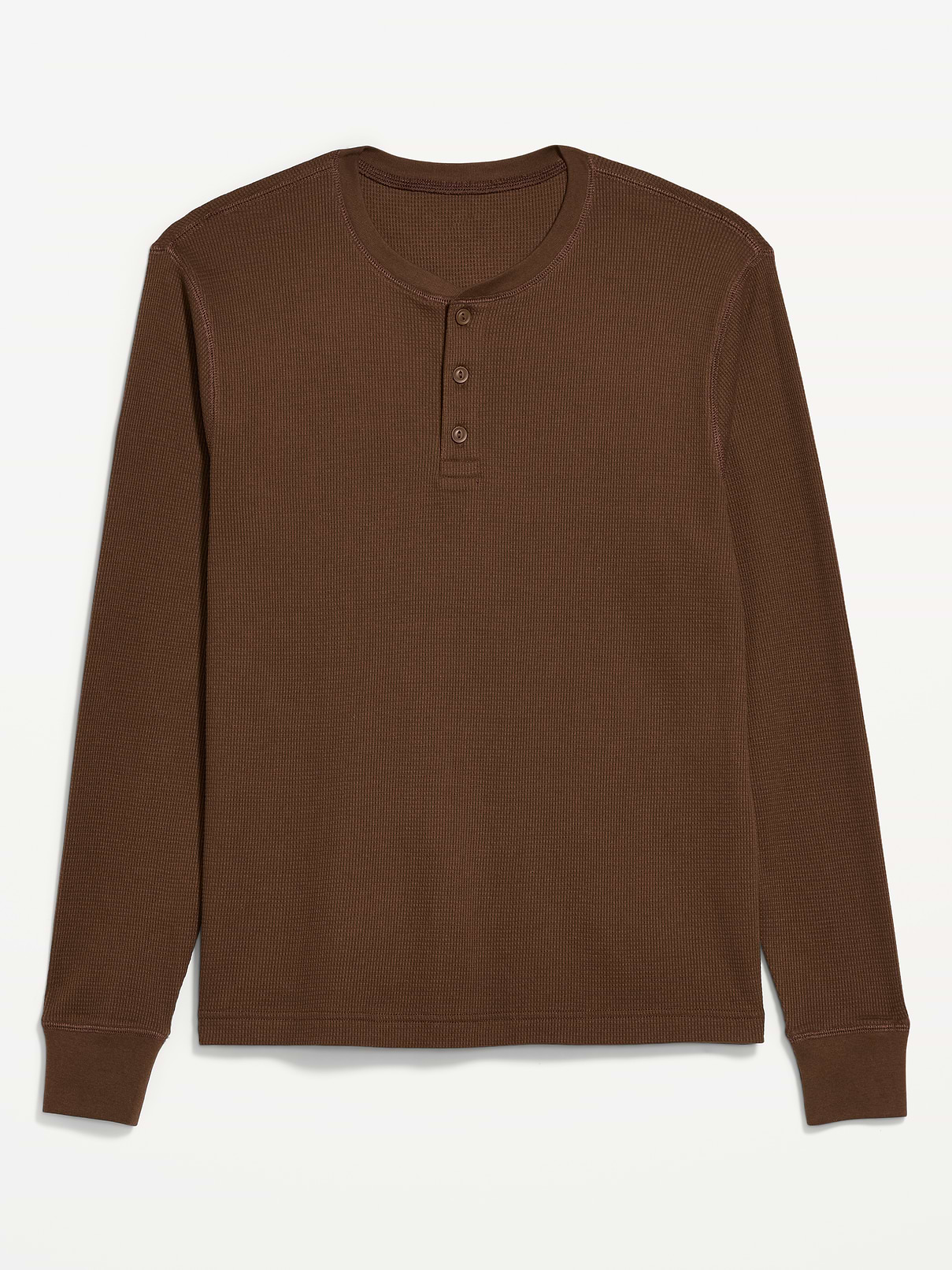 Image 2 of 3, Long-Sleeve Waffle Henley T-Shirt
