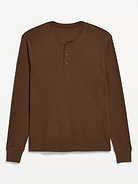 Image 2 of 3, Long-Sleeve Waffle Henley T-Shirt