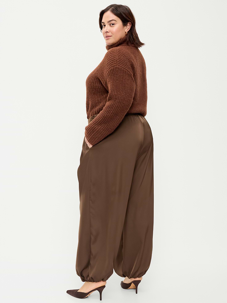 Image 9 de 9, Sarouel à taille mi-basse en satin