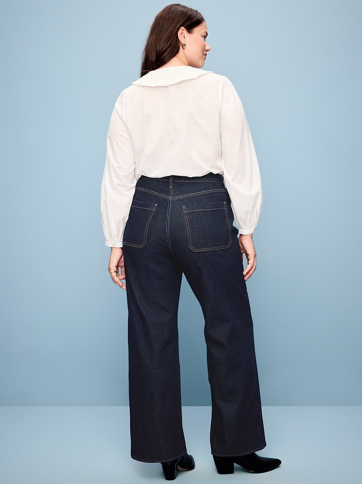 Image 3 de 6, Jean profilé à jambe large et à taille très haute
