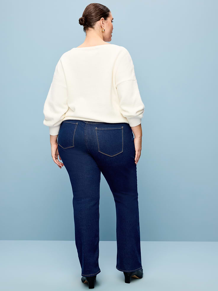 Image 6 of 6, Curvy Mid-Rise Wow Bootcut Jeans