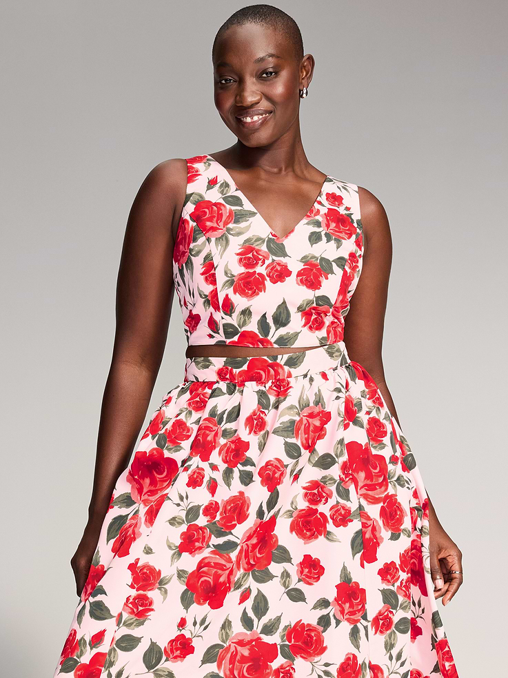 Image 6 of 7, The Occasion by Old Navy V-Neck Taffeta Crop Top