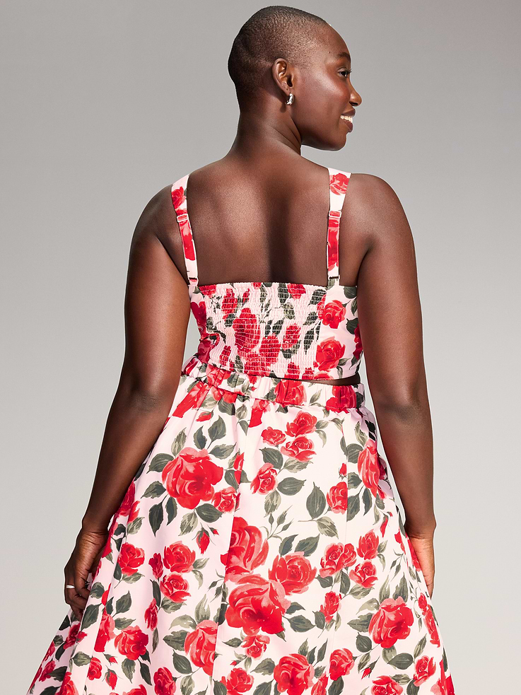 Image 7 of 7, The Occasion by Old Navy V-Neck Taffeta Crop Top