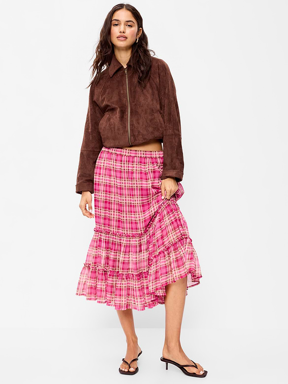 Tiered Chiffon Maxi Skirt