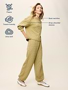 Image 3 of 3, Quilted Bounce Fleece Boatneck Sweatshirt