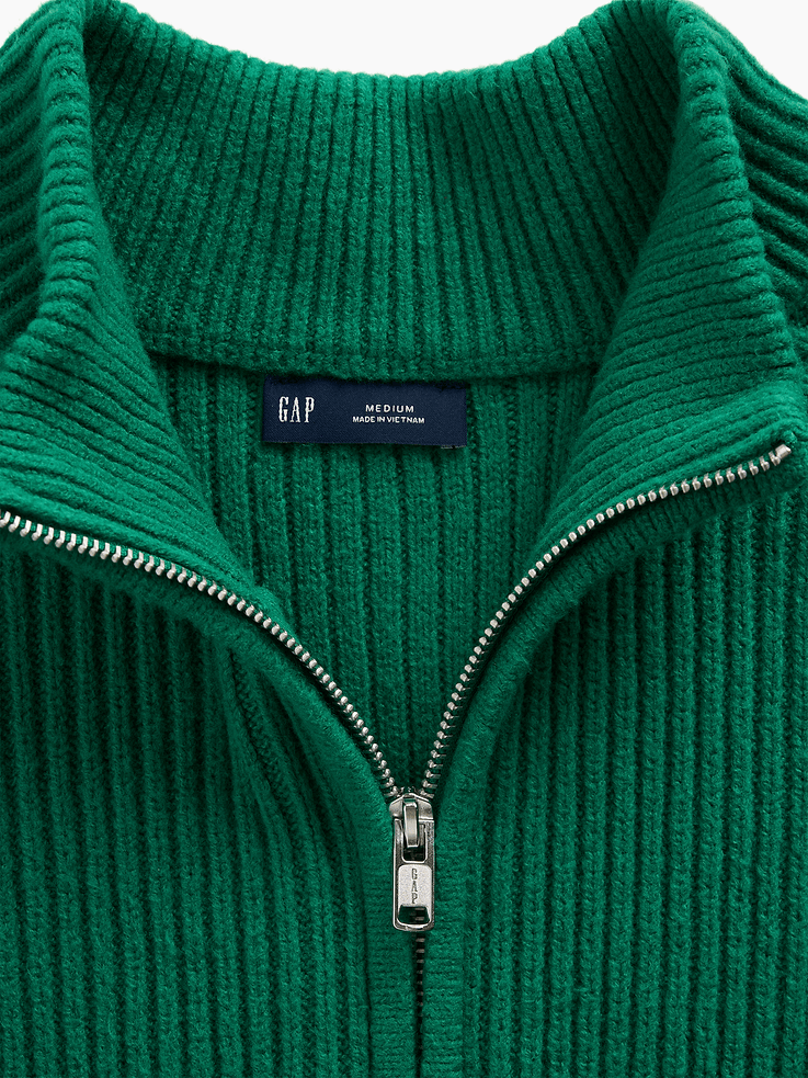 Image 2 of 3, CashSoft Rib Quarter-Zip Sweater