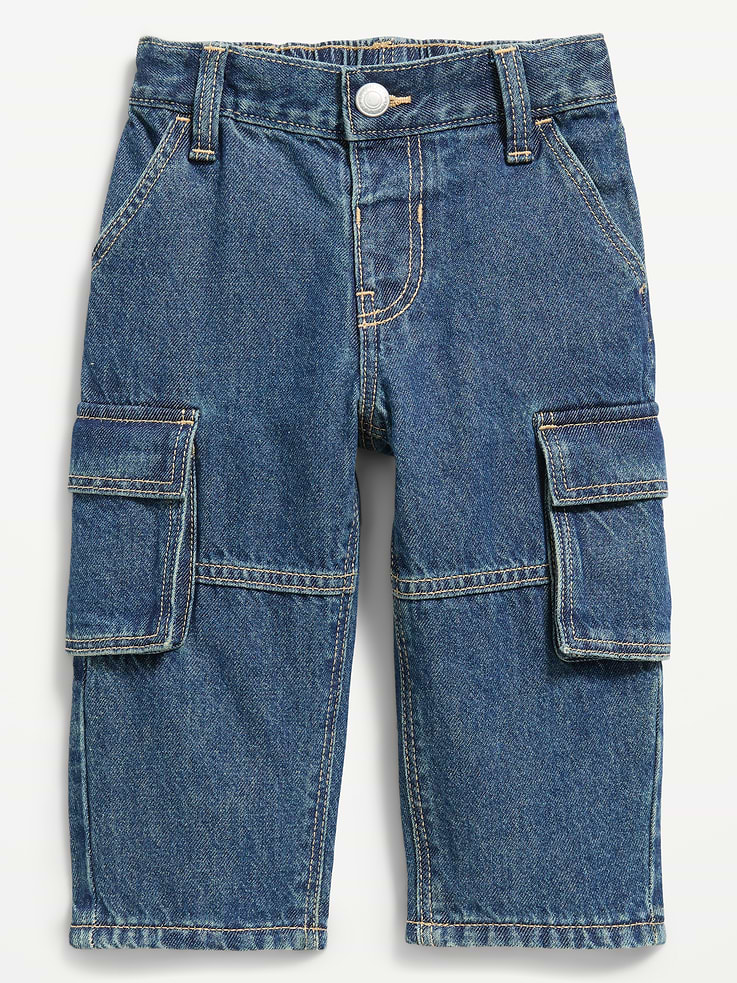 Image 3 of 4, Super Baggy Barrel-Leg Cargo Jeans for Toddler Boys