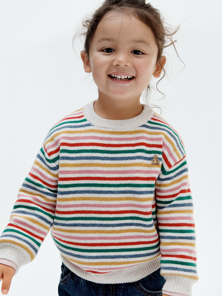 Image 5 of 5, Baby & Toddler CashSoft Happy Stripe Sweater