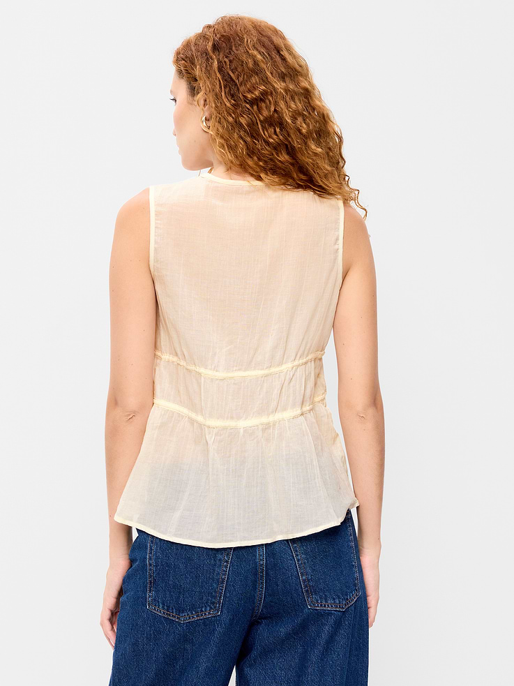 Image 2 of 5, Sleeveless V-Neck Tie-Front Top