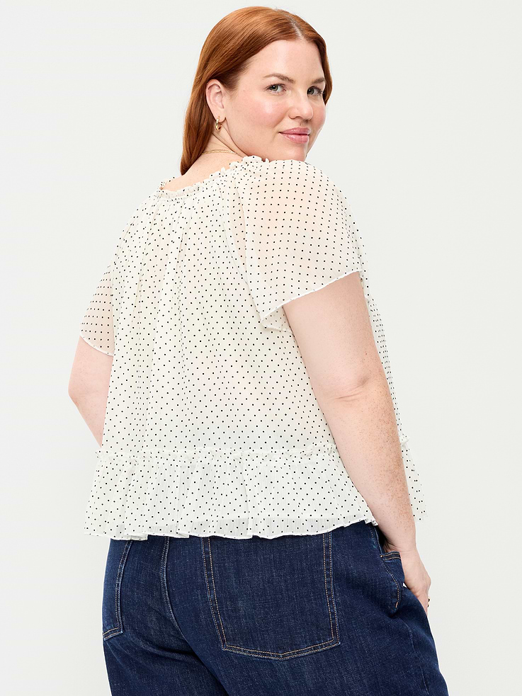 Image 3 of 4, Chiffon Flutter-Sleeve Top