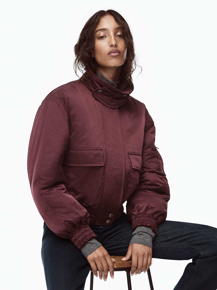 Image 10 of 10, Gap × Victoria Beckham Oversized Satin Bomber Jacket