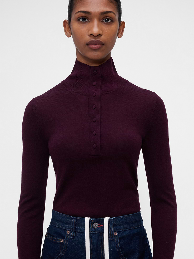 Image 3 of 5, Gap × Victoria Beckham Merino Turtleneck Sweater