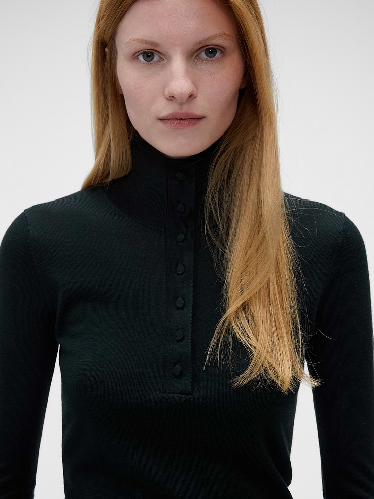 Image 4 of 6, Gap × Victoria Beckham Merino Turtleneck Sweater