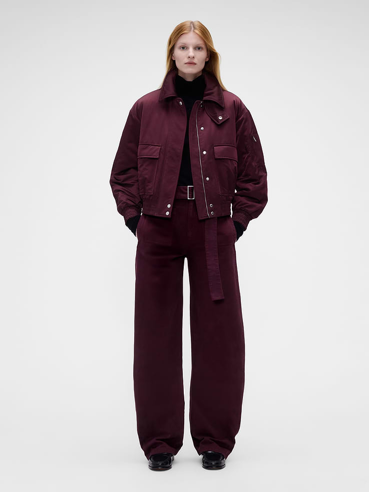 Image 2 of 10, Gap × Victoria Beckham Oversized Satin Bomber Jacket
