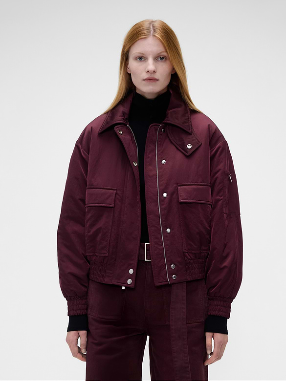 Gap × Victoria Beckham Oversized Satin Bomber Jacket