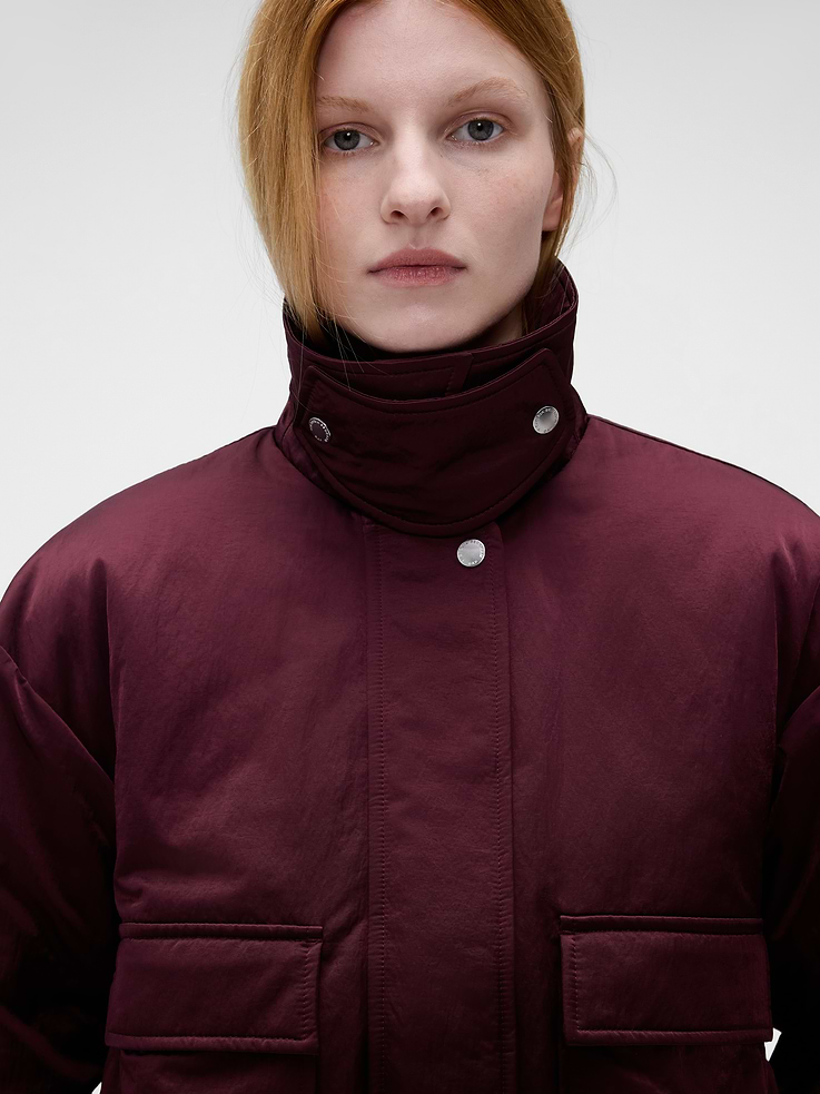 Image 5 of 10, Gap × Victoria Beckham Oversized Satin Bomber Jacket