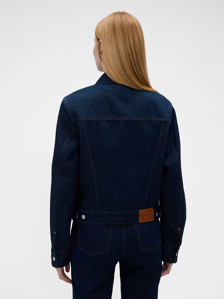 Image 3 of 10, Gap × Victoria Beckham Latch-Collar Denim Jacket, Cardmember Early Access