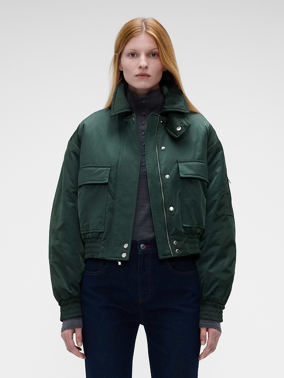 Gap × Victoria Beckham Oversized Satin Bomber Jacket