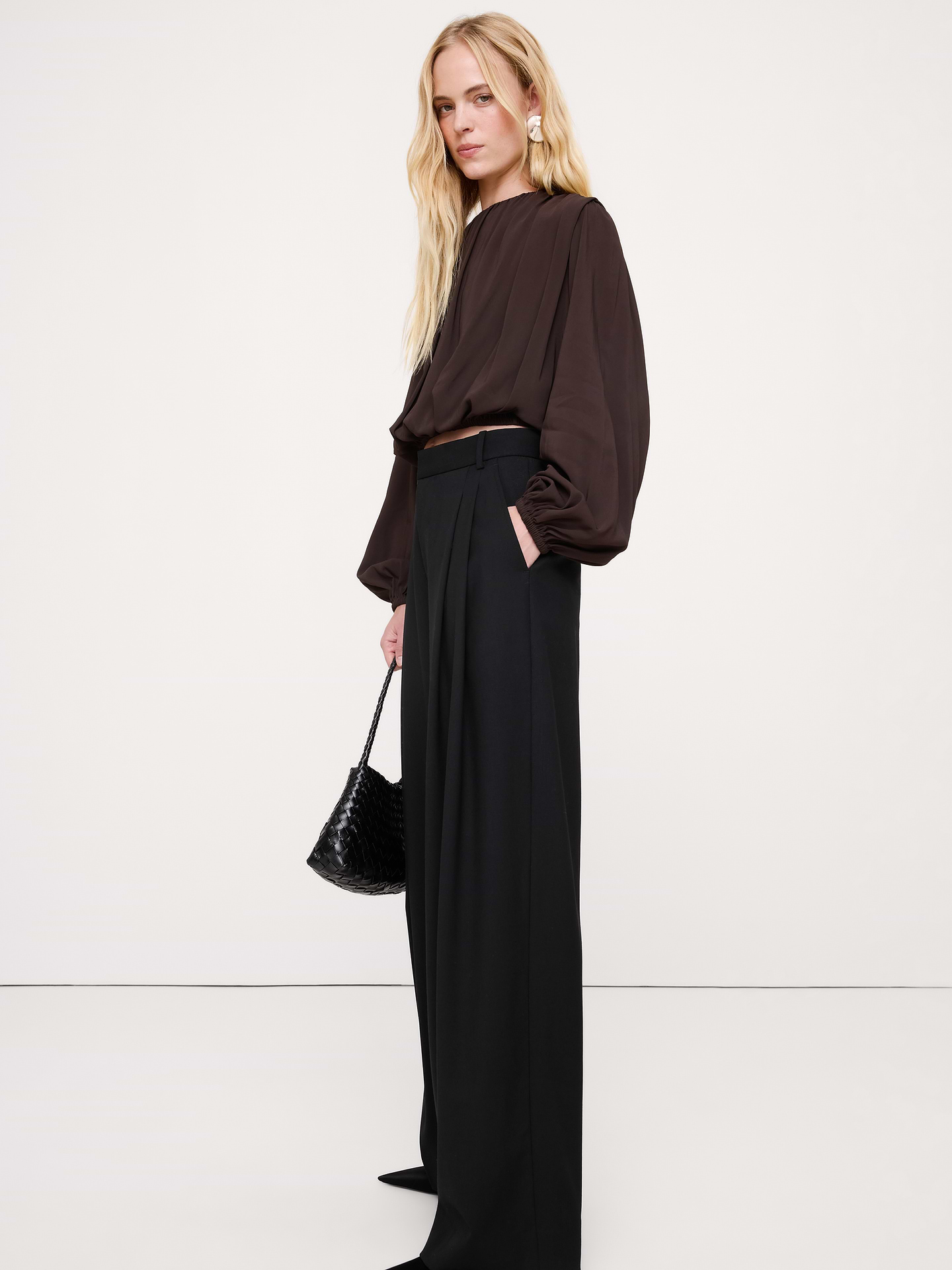 Image 6 of 6, Georgette Cropped Top