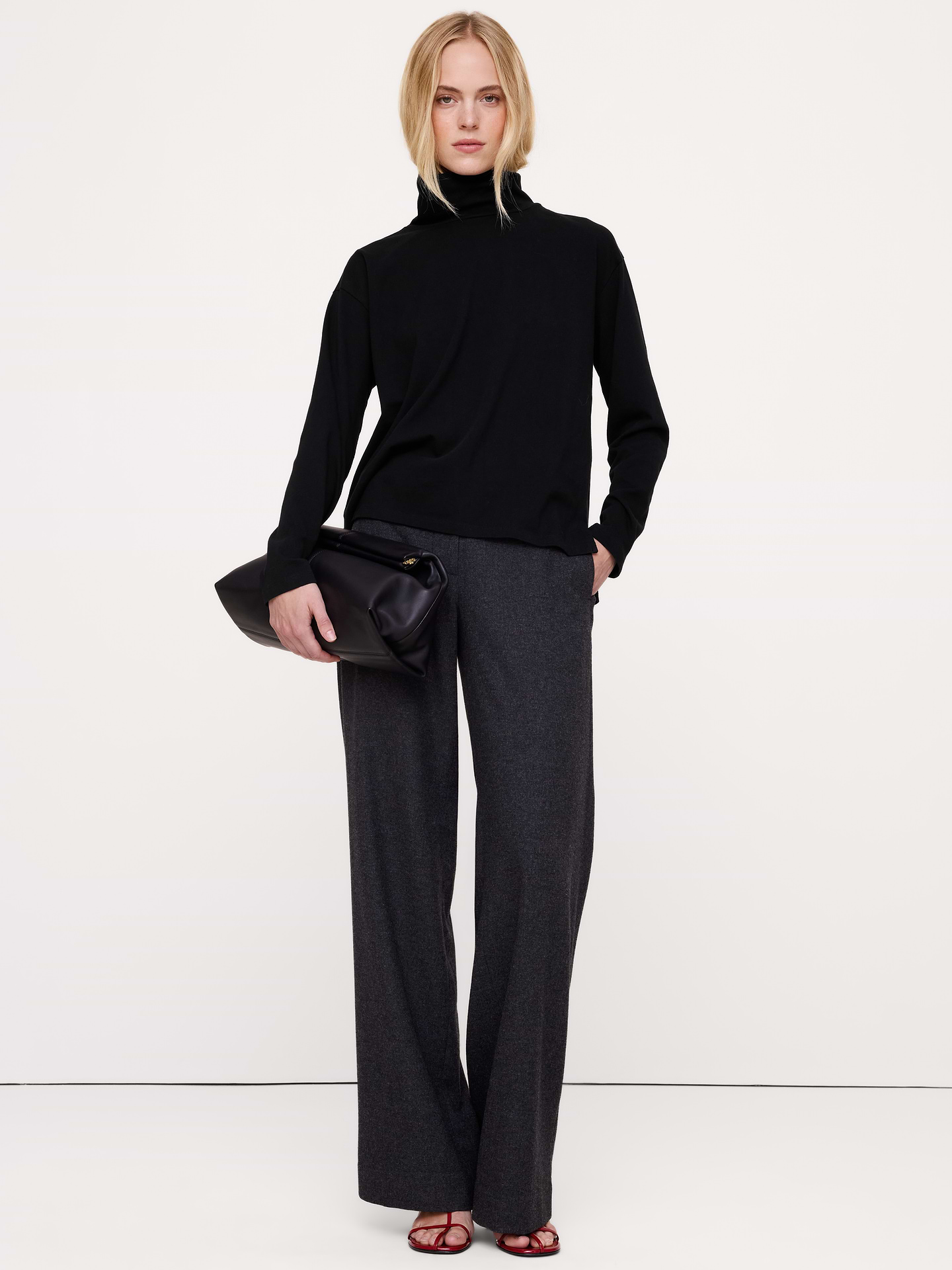 Image 1 of 3, One of our best tees to date, we cut this one with a roomy fit and funnel neck, crafted in a midweight cotton we love for its vintage-like softness., Oversized Fit: Extra room through chest, shoulders, and waist. Dropped shoulder seam., Funnel neck., Straight hem., Product #1183323