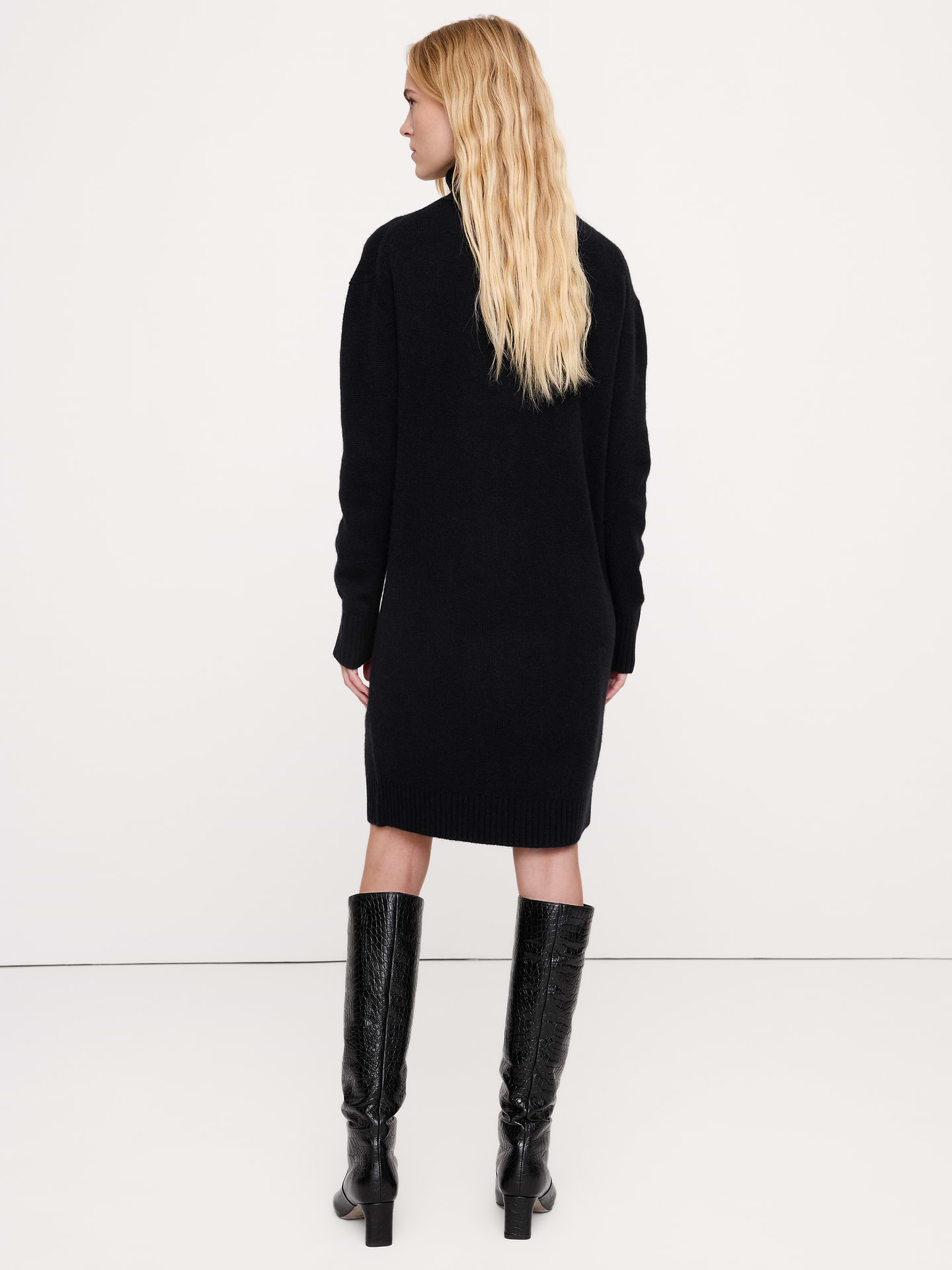 Image 2 of 3, Lightweight Cashmere Turtleneck Mini Dress