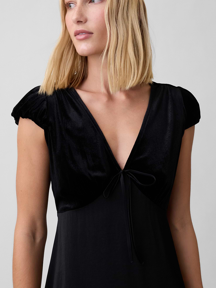 Image 3 of 4, Cap Sleeve V-Neck Mini Dress