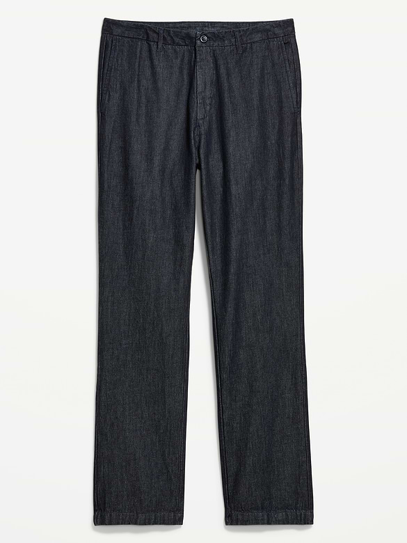 90s Straight-Fit Denim Dress Pants