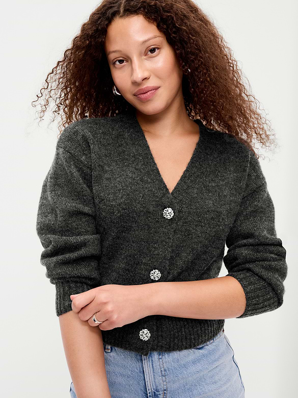 Jeweled Button Cardigan