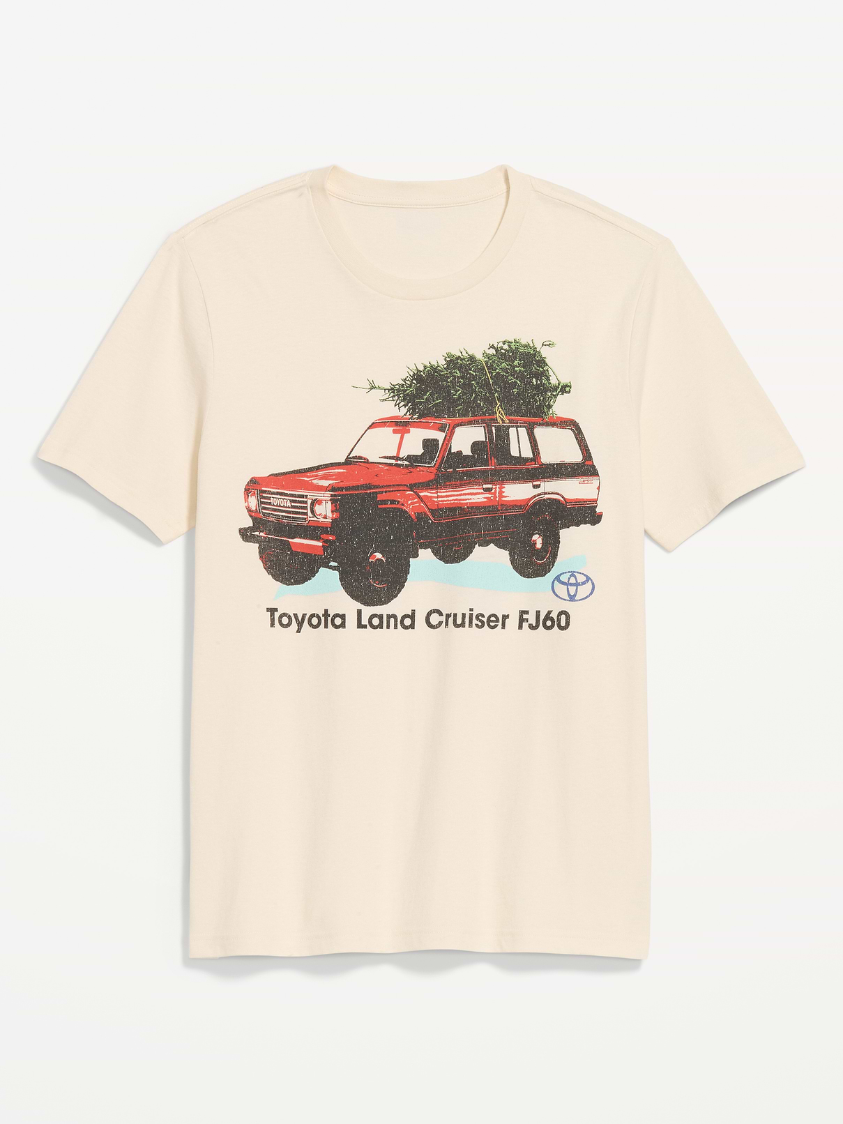 Image 1 of 2, rib-knit crew neck, short sleeves, licensed graphic at front, © 2026 Toyota Motor Company, Product #1183949