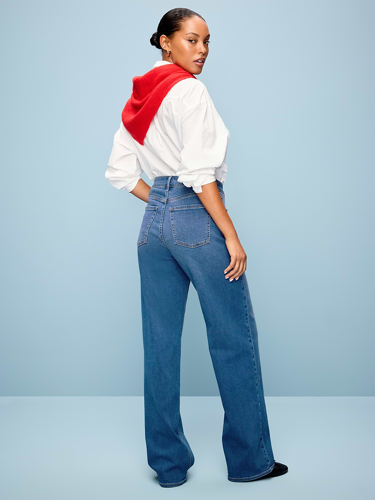 Image 3 of 5, Curvy High-Waisted Wow Wide-Leg Jeans