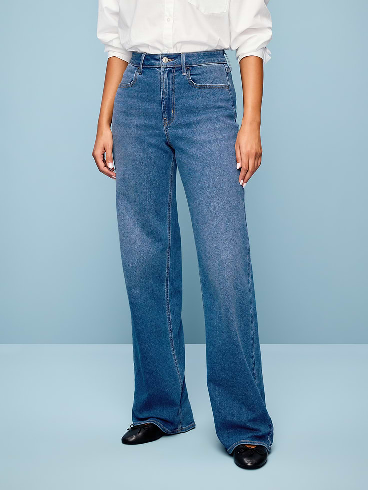 Image 2 of 5, Curvy High-Waisted Wow Wide-Leg Jeans