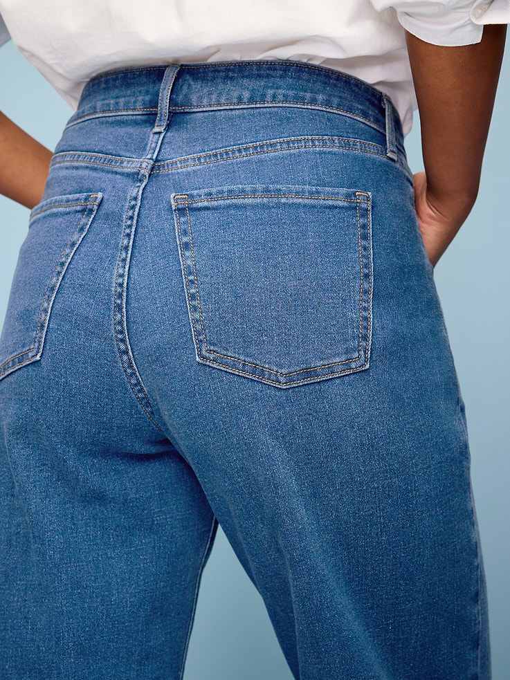 Image 4 of 5, Curvy High-Waisted Wow Wide-Leg Jeans