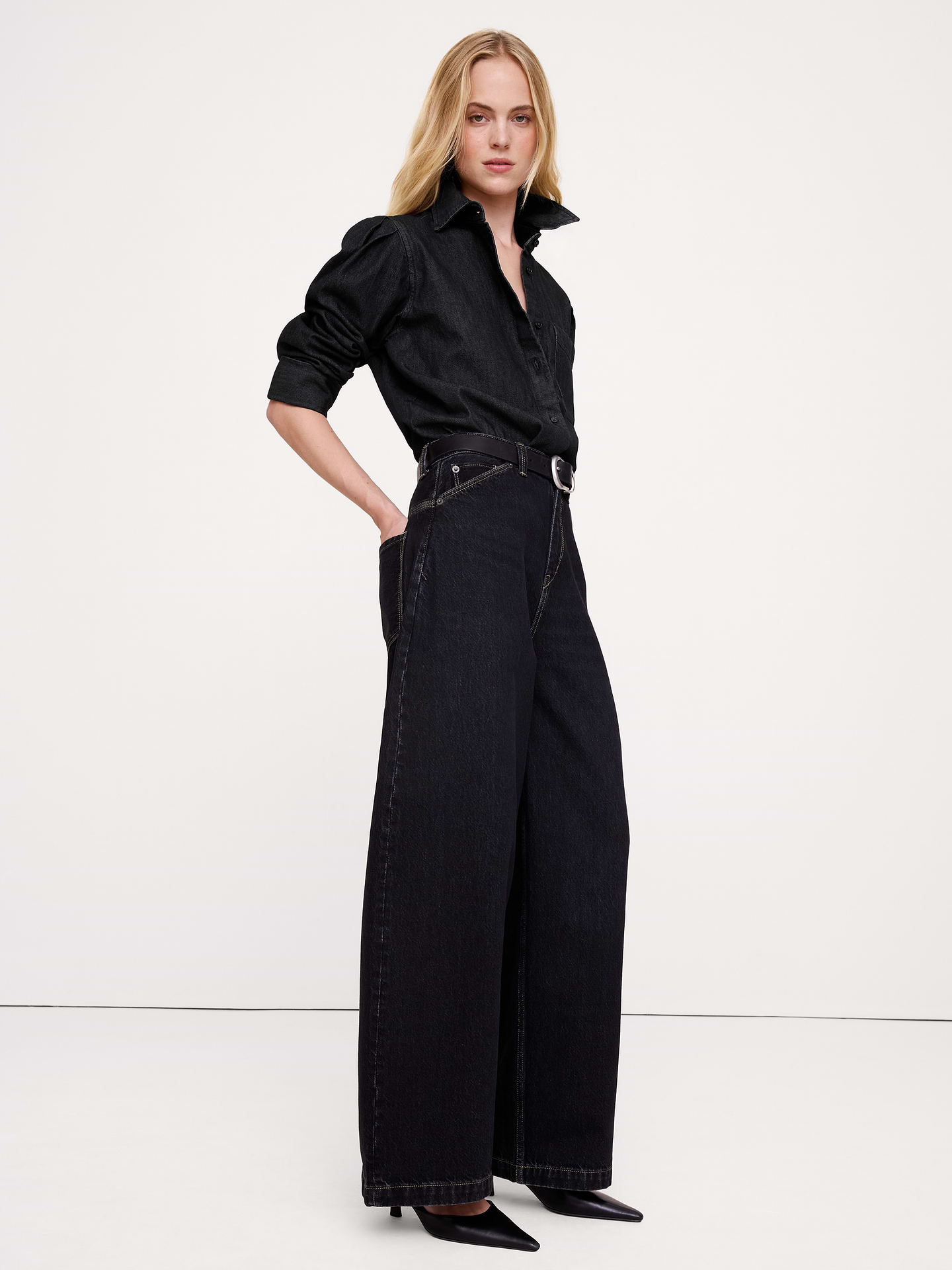 Image 3 of 3, Relaxed Cotton Utility Shirt