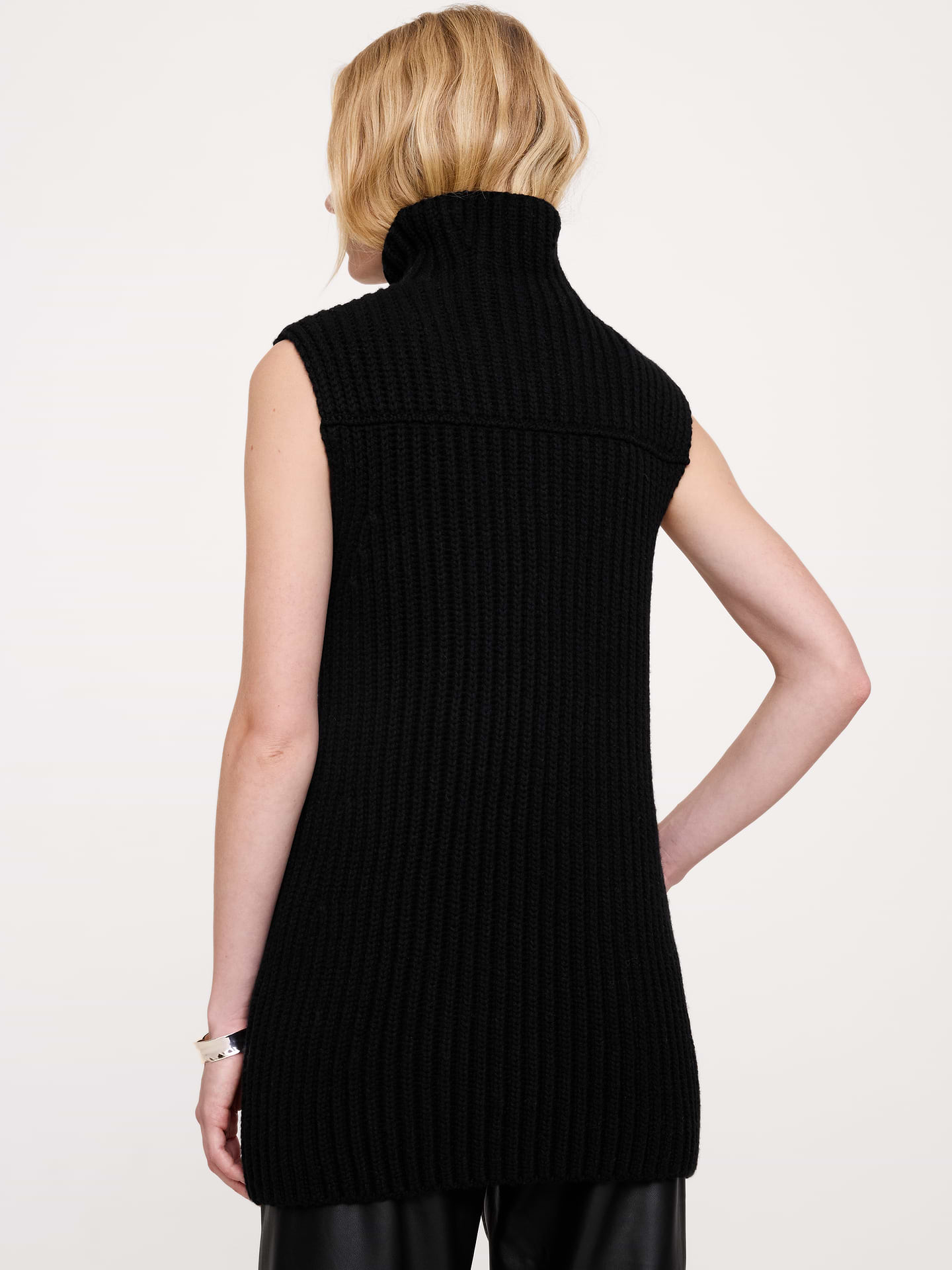 Image 2 of 3, Italian Merino-Blend Mock-Neck Sweater Tank