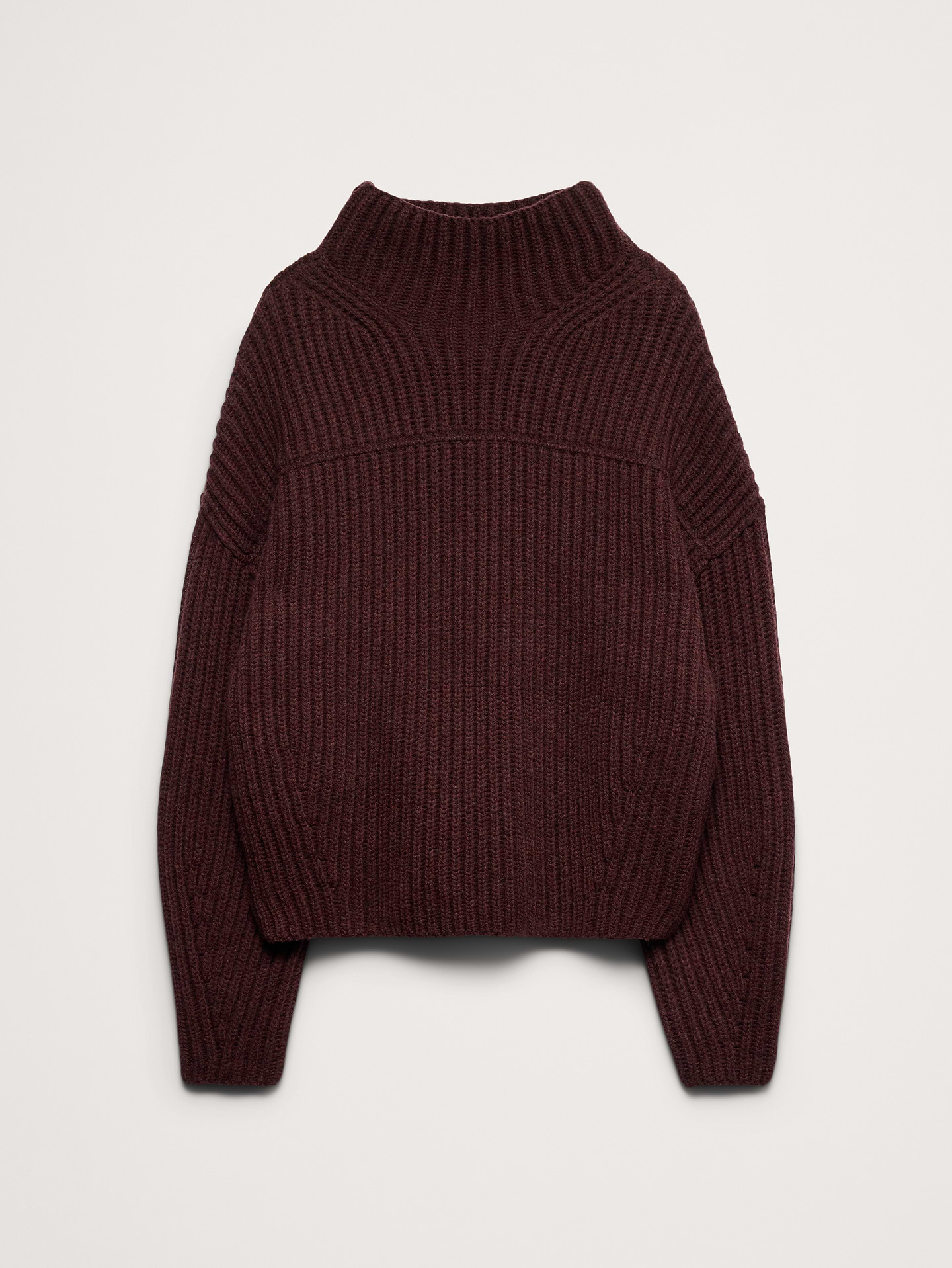Image 5 of 5, Italian Merino-Blend Mock-Neck Sweater