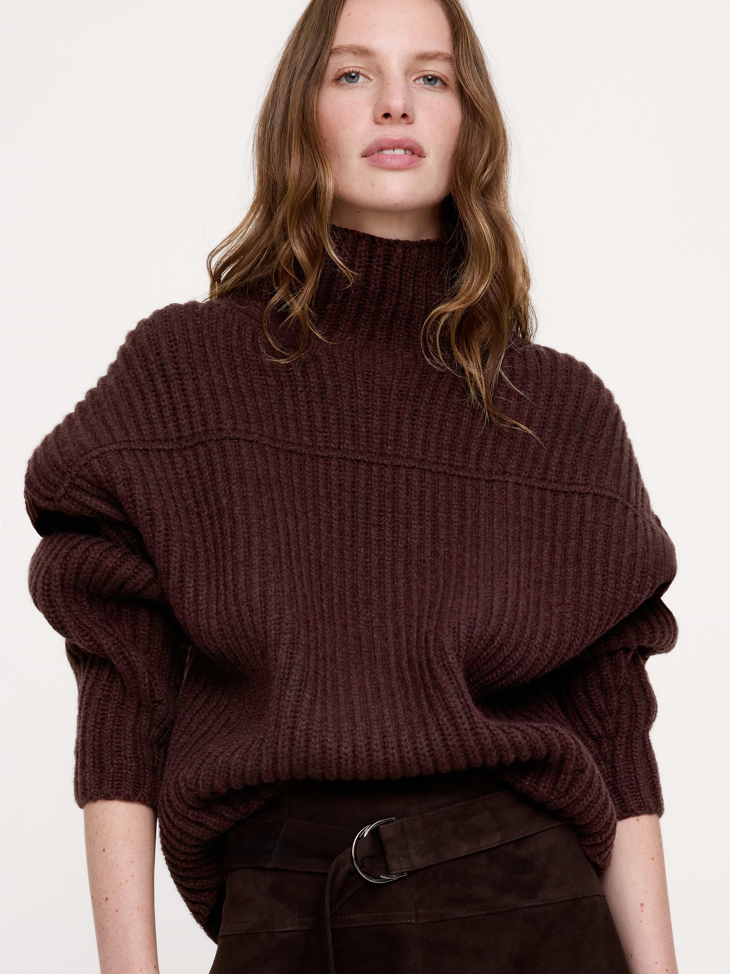 Image 4 of 5, Italian Merino-Blend Mock-Neck Sweater