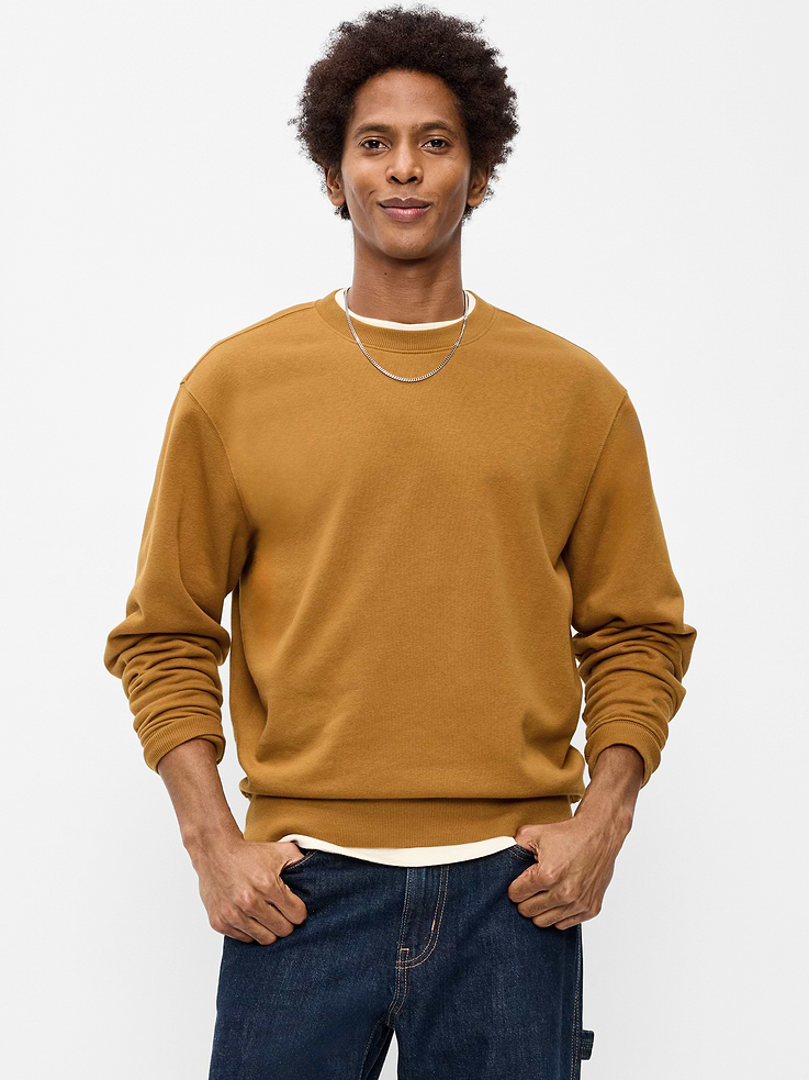 Image 1 of 5, crew neck, drop-shoulder sleeves, rib-knit trim, pullover style, Product #407508