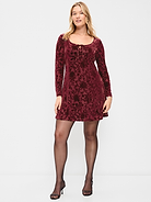 Image 2 of 3, Floral Burnout Velvet Fit & Flare Mini Dress