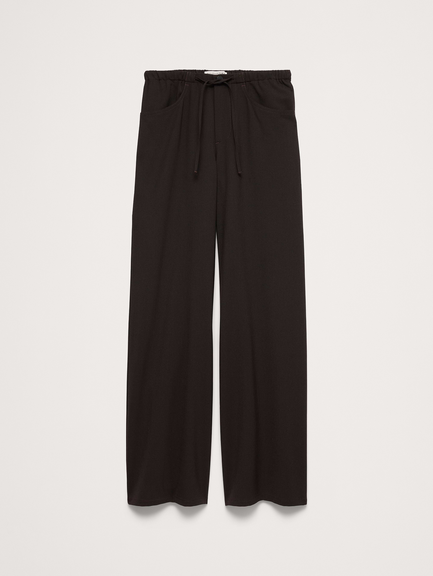 Image 6 of 8, The Studio Wide-Leg Drawstring Pant in Italian Wool