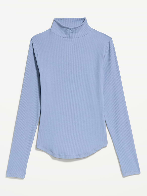 CloudLite Long-Sleeve Ribbed Turtleneck T-Shirt