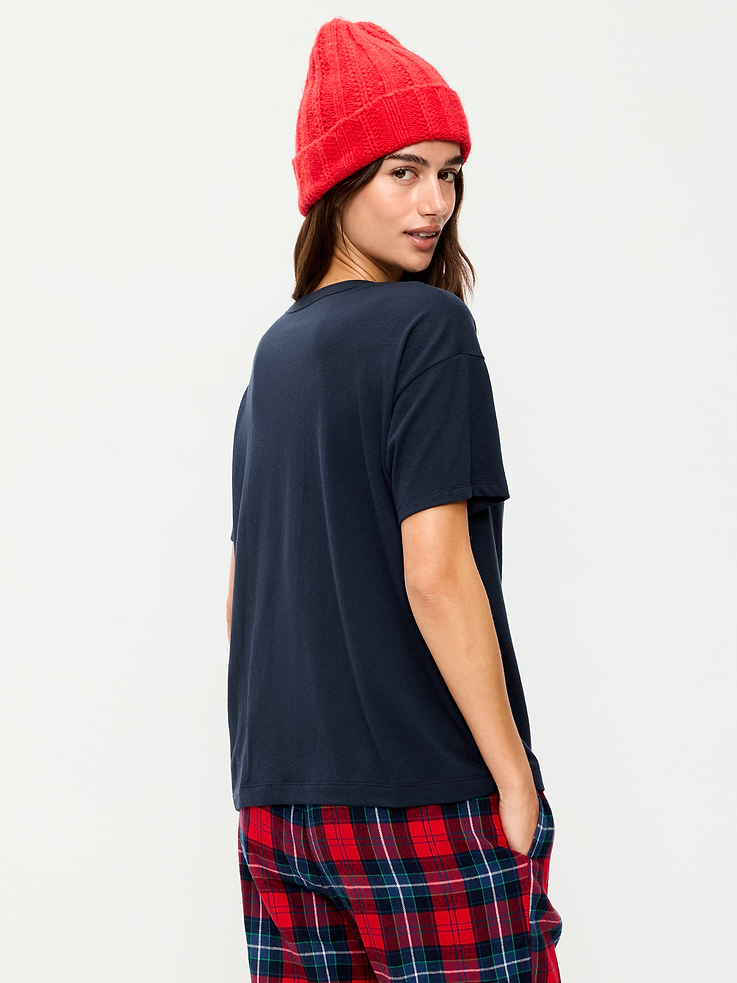 Image 2 of 6, Short-Sleeve Graphic Pajama T-Shirt
