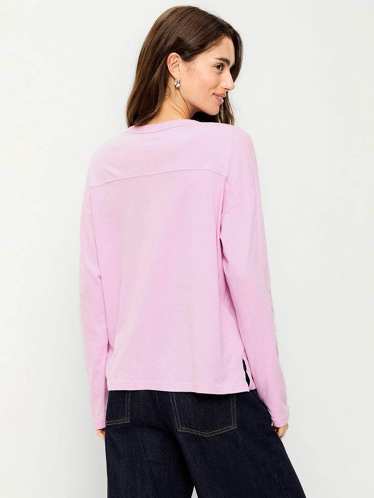 Image 2 of 5, Loose Long-Sleeve Graphic T-Shirt