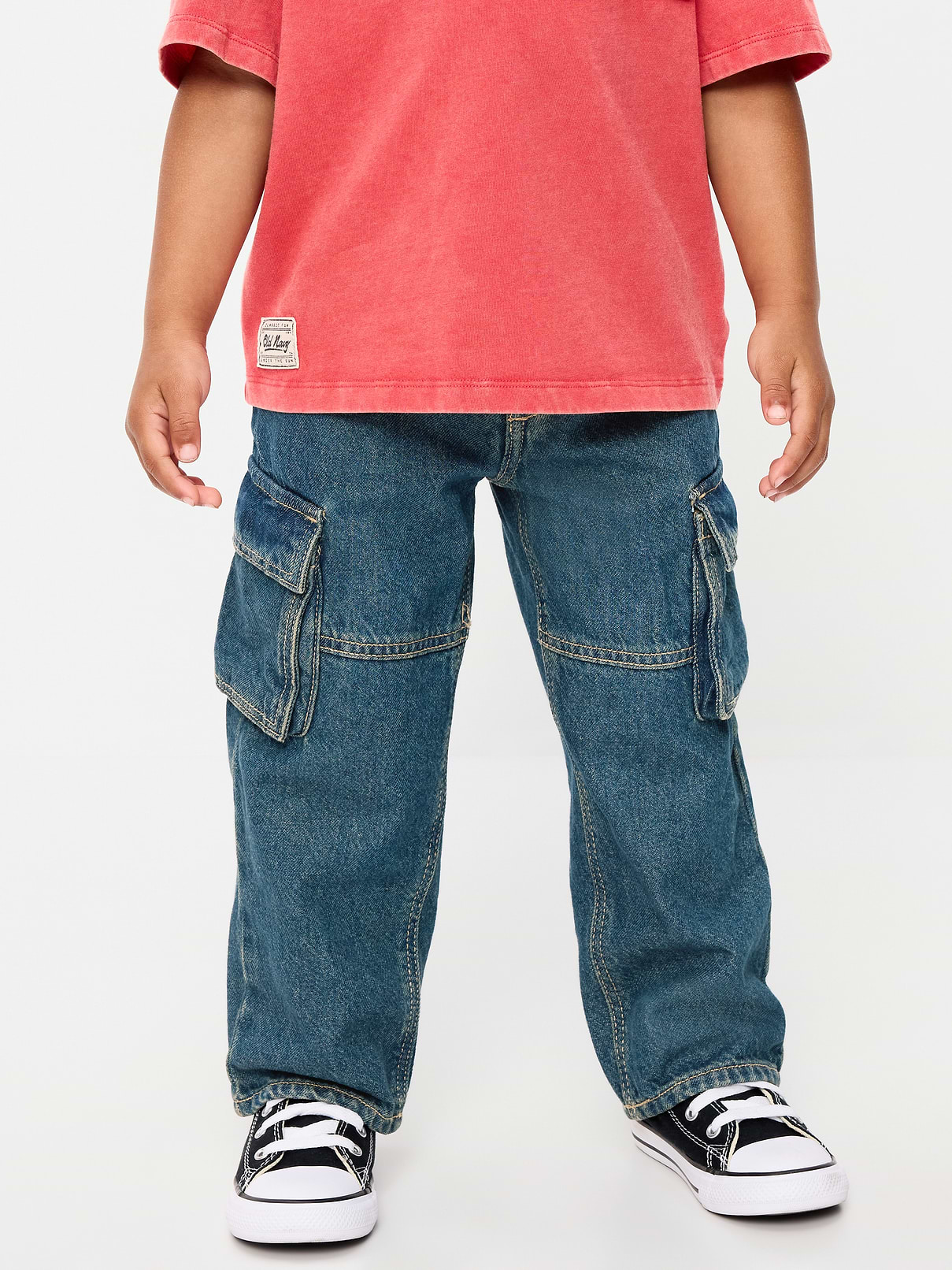 Image 2 de 4, Jean cargo coupe très généreuse à jambe baril pour tout-petit
